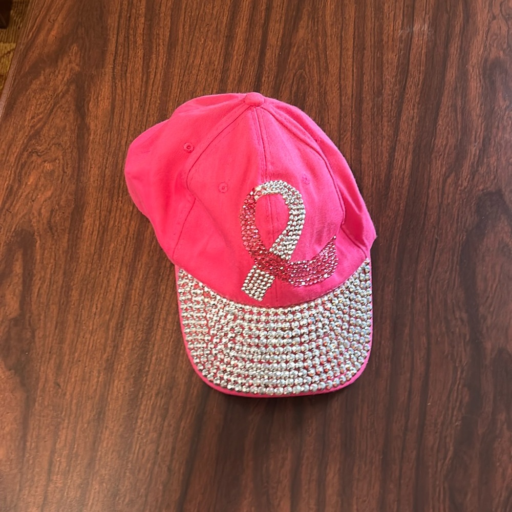 Bedazzled Breast cancer awareness hat